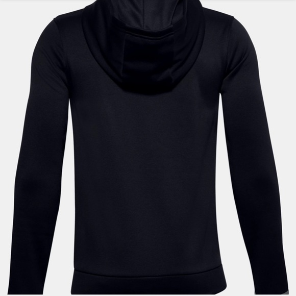 Under Armour Youth Coldgear Fleece Full Zip Hooded Black Youth L - Picture 2 of 10